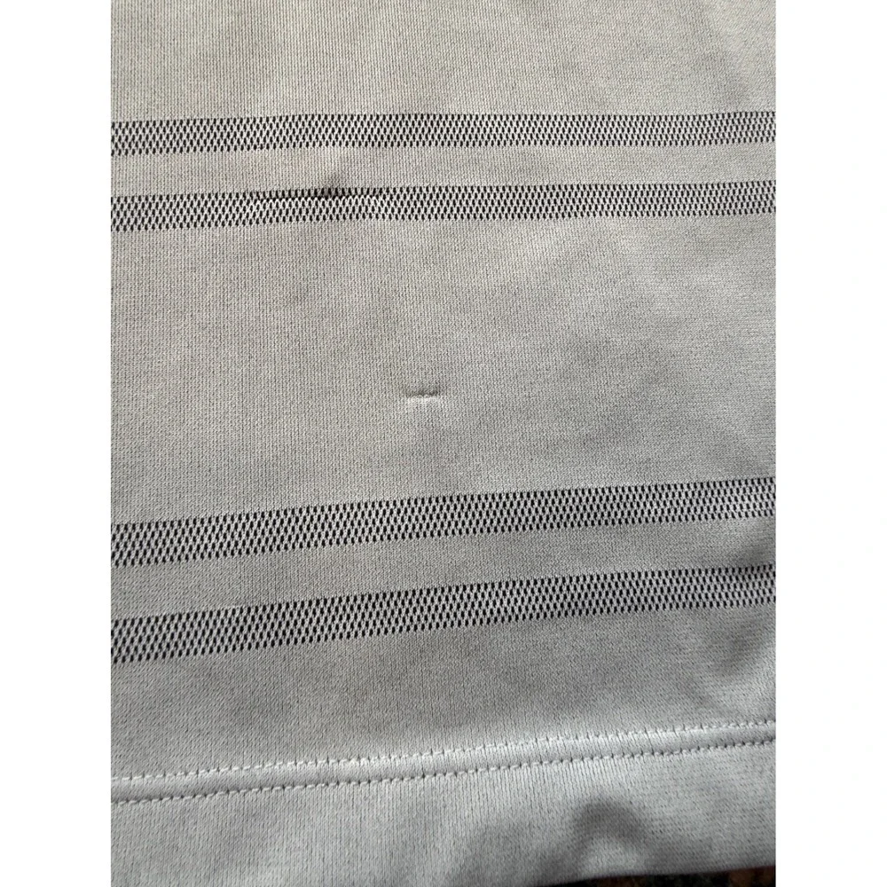 Nike Golf Tiger Woods Mens XL Grey Striped Short Sleeve Polo Shirt Snag‎
